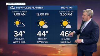 Saturday is sunny with highs in the 40s