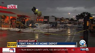 Strong storms cause tent collapse at Home Depot in Stuart