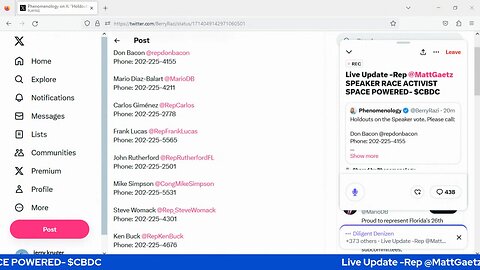 Live Update -Rep @MattGaetz SPEAKER RACE ACTIVIST SPACE POWERED- $CBDC