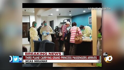 Third plane carrying Grand Princess passengers arrives at MCAS Miramar