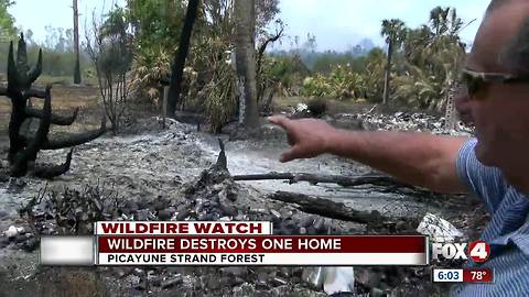 Man loses trailer home to wildfire