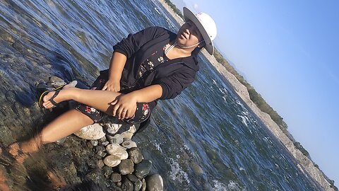 flowing river with beautiful stone