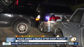 3 arrested after pursuit ends in Linda Vista