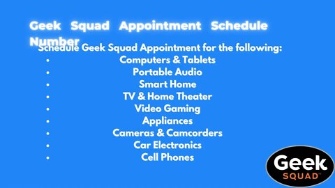 Geek Squad Appointment Schedule Talk to 1-888-993-9240
