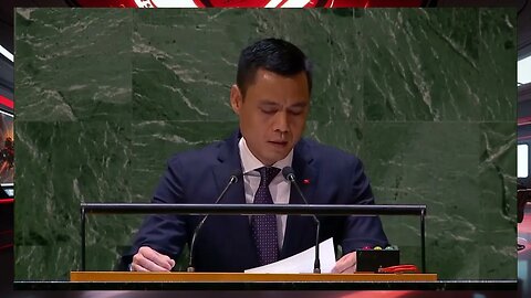 A representative for Vietnam addresses the General Assembly emergency session on Gaza