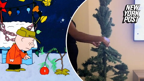 Five Below 4-ft Christmas tree compared to 'Charlie Brown' tree