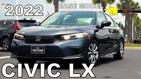 2022 Honda Civic LX Base Model - Detailed Look in 4K