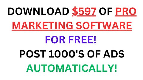 Classified Ads Posting Submission Software - $597 Worth Of PRO Marketing Software (FREE DOWNLOAD)