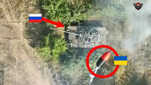 One More! Ukrainian Drone Forces Successfully Blow Up Russian T-80BV Tank