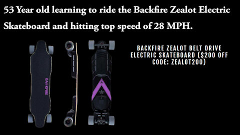 53 Year Old Learning to Ride the Zealot Electric Backfire at 28 MPH.