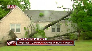 Possible tornado damage in north Tulsa