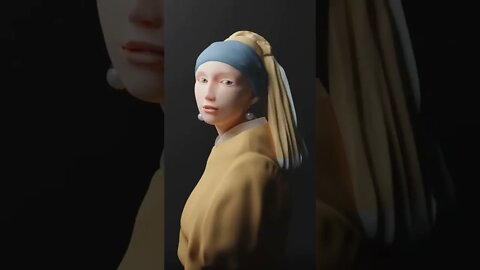 Girl with the Pearl Earring made in #shorts #blender #3dmodeling #3dartist #3dsculpting #3dart