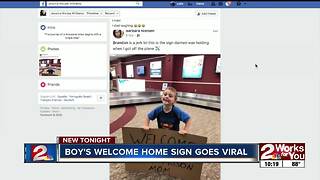 Son's welcome home sign for his mom goes viral