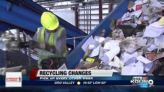 Recycling pick up changes to every other week starting Sept. 30