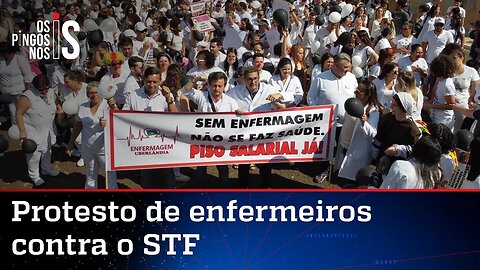 Enfermeiros fazem paralisação contra decisão do STF que barrou piso da categoria