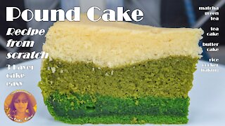 Pound Cake Recipes From Scratch | 3 Layer Matcha Green Tea | Butter Cake | EASY RICE COOKER CAKES