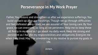 Perseverance in My Work Prayer (Prayer for Perseverance)