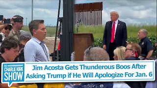 Jim Acosta Gets Thunderous Boos After Asking Trump if He Will Apologize For Jan. 6