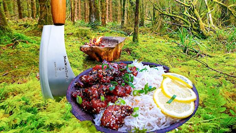 Lemon Crunchy Chicken cooked in the middle of the forest ASMR cooking NO TALK