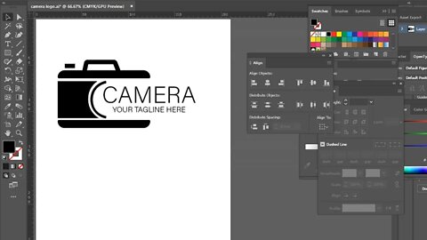 How to make a creative Camera Icon logo Adobe Illustrator full tutorial #logo #logodesign #logos