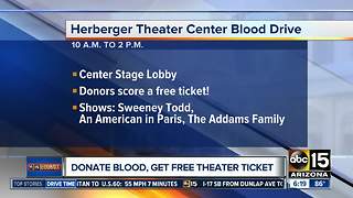 Get a free theater ticket when you donate blood