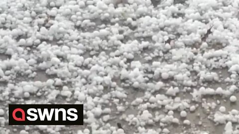 Hailstones the size of marbles as storm hits Texas city