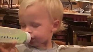 Little boy tries everything to avoid falling asleep