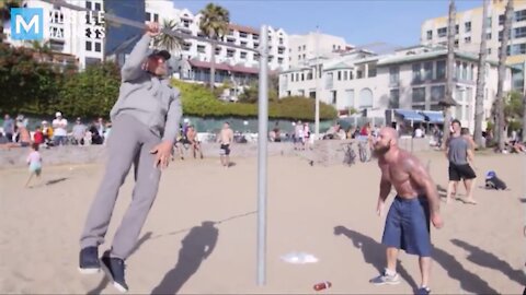 Old Man Street Workout Prank Muscle Madness