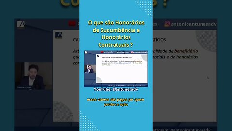 Honorários de Sucumbência e Honorários Contratuais ?! #antunesprecatorios #antonioantunes