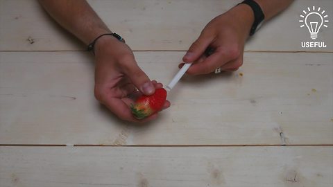 How to remove strawberry stems without cutting them