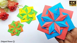 How to Make Star Shape Origami Flower | Paper Things Easy | Easy Paper Crafts Without Glue