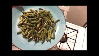 Double spicy deeply fried green beans 干煸豆角