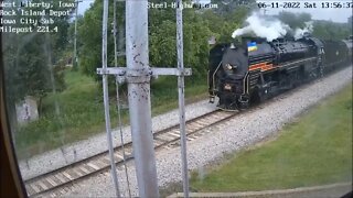 EB Iowa Interstate Steam with IAIS 6988 at West Liberty, IA on June 11, 2022 #SteelHighway