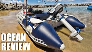 Solar Electric 12S LiPo BRUSHLESS Mini Boat - Epropulsion SPIRIT 1.0 Outboard Review in Hawaii Ocean