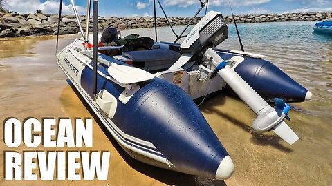 Solar Electric 12S LiPo BRUSHLESS Mini Boat - Epropulsion SPIRIT 1.0 Outboard Review in Hawaii Ocean