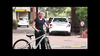 Khushi Kapoor Spotted Cycling Across Town
