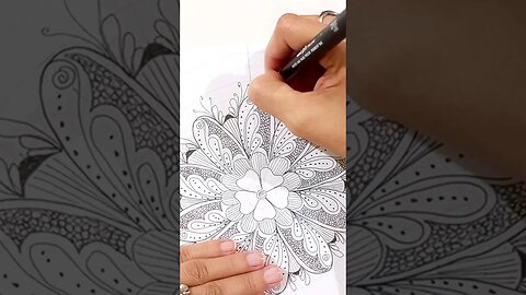 Desenho de Flor Mandala para Desenhar e Colorir Fácil #shorts