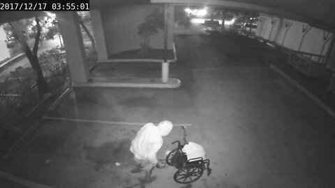 Man Caught Pooping in Alarm Company's Parking Lot on Lyric WOC1 Camera