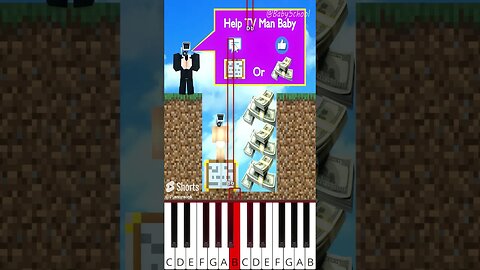 Will Baby Cameraman Choose Grimace Or His Family? (@BabySchool.) - Octave Piano Tutorial