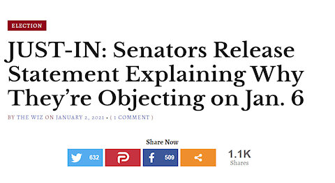 JUST-IN: Senators Release Statement Explaining Why They’re Objecting on Jan. 6