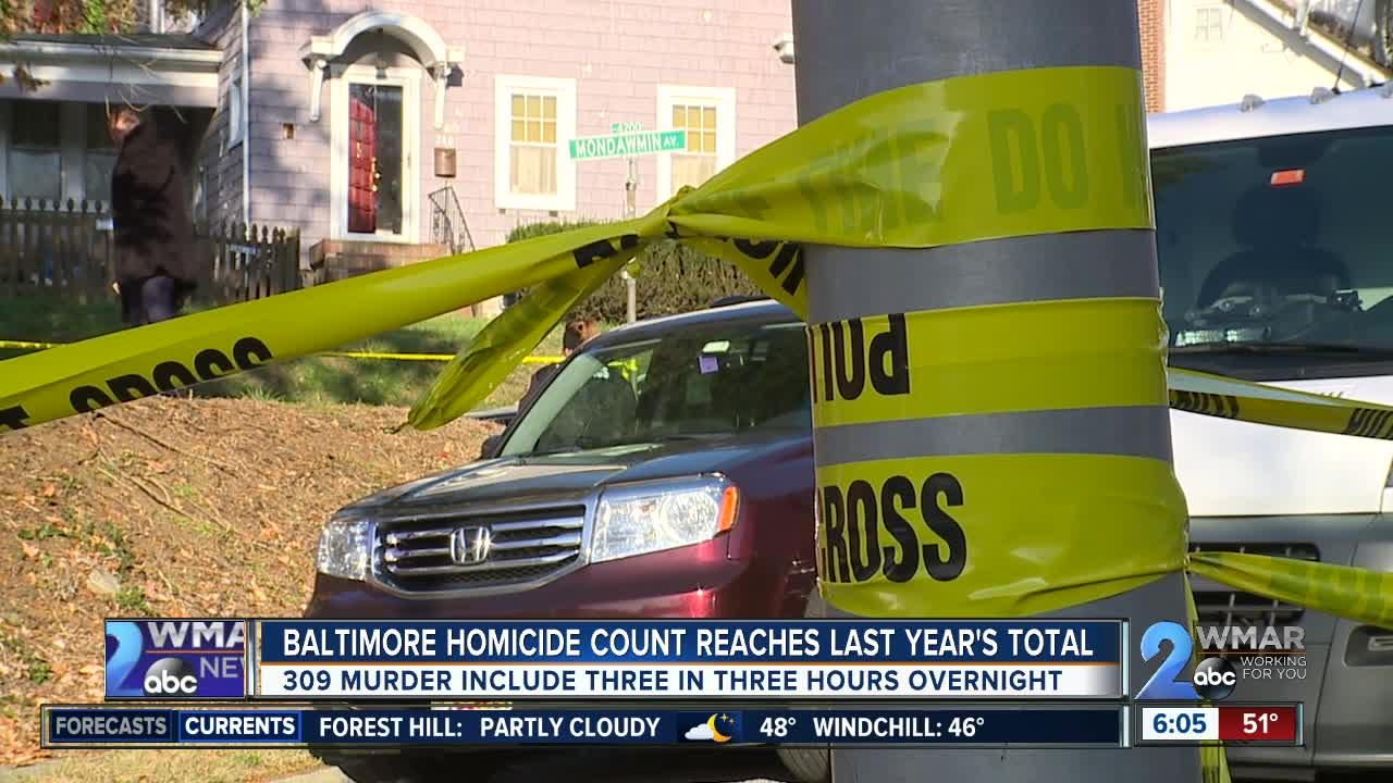 Three killed in three hours overnight in Baltimore