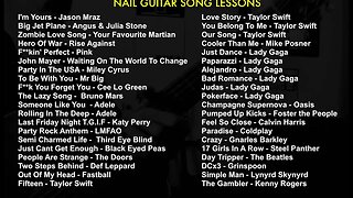 Nail Guitar Song Lessons List