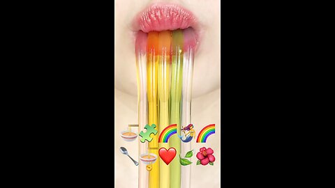 ASMR rainbow 🌈 jelly eating sounds #asmr #asmrsounds #satisfying