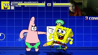 SpongeBob SquarePants Characters (SpongeBob, Squidward, And DoodleBob) VS Master Hand In A Battle