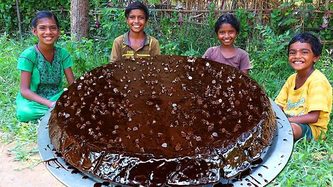 CHOCOLATE CAKE RECIPE | Village Chocolate Cake | Biggest Chocolate Cake Eating In Village