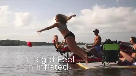 Amazon com SOLSTICE ORIGINAL Floating Inflatable Dock Float W Mesh Swim Lounge 8 FT Circle For Lak