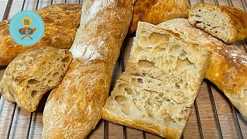 No-Knead Baguette Recipe / Μπαγκέτες Χωρίς Ζύμωμα