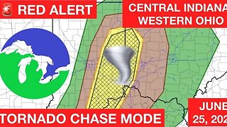 LIVE TORNADO STORM CHASE MODE IN INDIANA AND OHIO- Great Lakes Weather