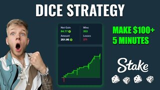INSANE Dice Strategy on STAKE for $100 in 5 min!