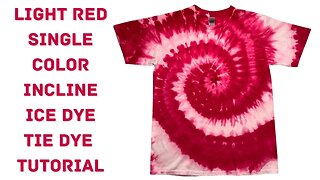 Tie-Dye Designs: Light Red Two Line Spiral Single Color Incline Ice Dye